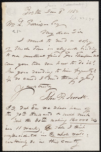 Letter from John Punchard Jewett, Boston, [Mass.], to William Lloyd Garrison, June 3 1852