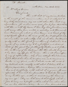 Letter from Mary K. Janney, Newtown, to William Lloyd Garrison, 2 mo [February] 22nd 1853