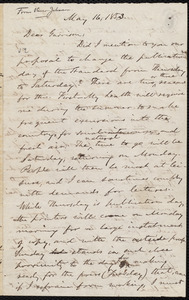 Letter from Oliver Johnson, [Place of publication not identified], to William Lloyd Garrison, May 16, 1853