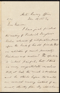 Letter from Oliver Johnson, [New York, N.Y. ?], to William Lloyd Garrison, Dec[ember] 10, 1853