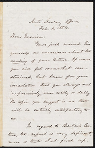 Letter from Oliver Johnson, [New York, N.Y. ?], to William Lloyd Garrison, Feb[ruary] 4, 1854