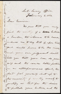 Letter from Oliver Johnson, [New York, N.Y. ?], to William Lloyd Garrison, February 6, 1854