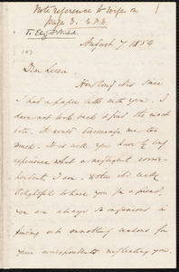 Letter from Ann Terry Greene Phillips, [Place of publication not identified], to Elizabeth Pease Nichol, August 7. 1854