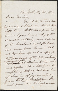 Letter from Oliver Johnson, New York, [N.Y.], to William Lloyd Garrison, 23 Oct[ober], 1857