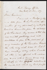 Letter from Oliver Johnson, New York, [N.Y.], to William Lloyd Garrison, 28 Nov[ember], 1857