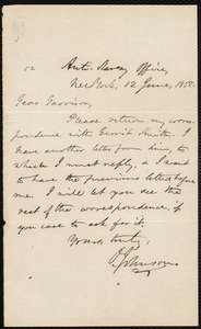 Letter from Oliver Johnson, New York, [N.Y.], to William Lloyd Garrison, 12 June, 1858