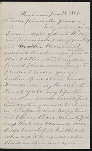 Letter from Leonard Johnson, Peacham, [Vt.], to William Lloyd Garrison, Jan[uary] 25, 1863
