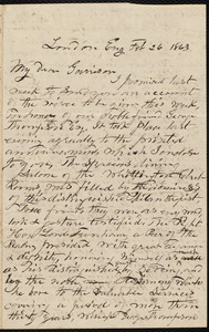 Letter from John Punchard Jewett, London, U.K., to William Lloyd Garrison, Feb[ruary] 26 1863