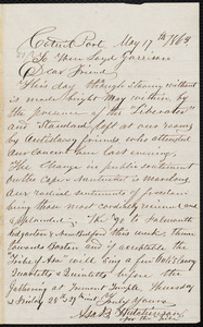 Letter from Asa Burnham Hutchinson, Cotuit Port, [Mass.], to William Lloyd Garrison, May 17th, 1863