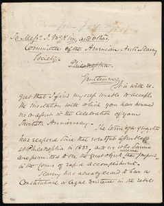 Letter from John Jay, New York, [N.Y.], to James Miller M'Kim and the Executive Committee of the American Anti-Slavery Society, Dec[ember] 3d 1863