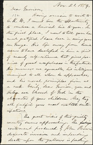 Letter from Oliver Johnson, [Place of publication not identified], to William Lloyd Garrison, Nov[ember] 21, 1859