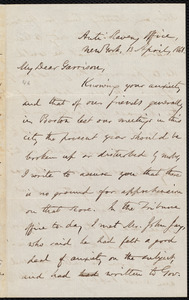 Letter from Oliver Johnson, New York, [N.Y.], to William Lloyd Garrison, 13 April, 1861