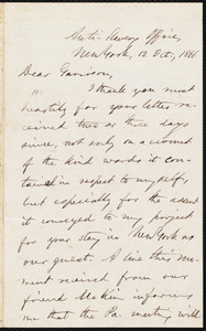 Letter from Oliver Johnson, New York, [N.Y.], to William Lloyd Garrison, 12 Oct[ober], 1861