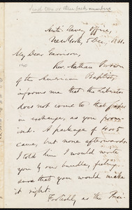 Letter from Oliver Johnson, New York, [N.Y.], to William Lloyd Garrison, 5 Dec[ember], 1861