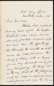 Letter from Oliver Johnson, New York, [N.Y.], to William Lloyd Garrison, 20 Dec[ember], 1861
