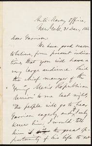 Letter from Oliver Johnson, New York, [N.Y.], to William Lloyd Garrison, 31 Dec[ember], 1861