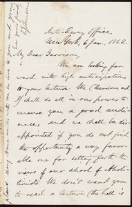 Letter from Oliver Johnson, New York, [N.Y.], to William Lloyd Garrison, 6 Jan[uary], 1862