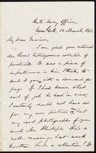 Letter from Oliver Johnson, New York, [N.Y.], to William Lloyd Garrison, 14 March, 1862