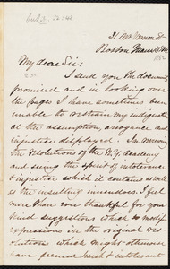 Letter from Israel Tisdale Talbot, Boston, [Mass.], to William Lloyd Garrison, March 13 1862