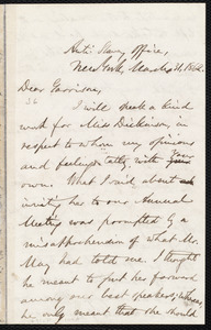 Letter from Oliver Johnson, New York, [N.Y.], to William Lloyd Garrison, March 31, 1862