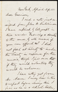 Letter from Oliver Johnson, New York, [N.Y.], to William Lloyd Garrison, April 29 [1862]