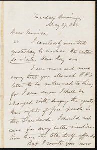 Letter from Oliver Johnson, [Place of publication not identified], to William Lloyd Garrison, May 27, 1862