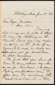 Letter from Caroline Atherton Mason, Fitchburg, Mass, to William Lloyd Garrison, June 29, [18]62