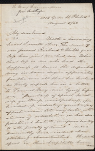 Letter from Sarah Pugh, Phila[delphia], [Pa.], to Mary Edmundson, August 5 / [18]62