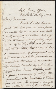 Letter from Oliver Johnson, New York, [N.Y.], to William Lloyd Garrison, 28 Aug[ust], 1862
