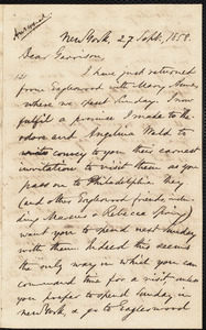 Letter from Oliver Johnson, New York, to William Lloyd Garrison, 27 Sept., 1858