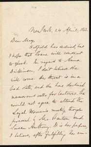 Letter from Oliver Johnson, New York, [N.Y.], to Samuel May, Jr., 24 April, 1863