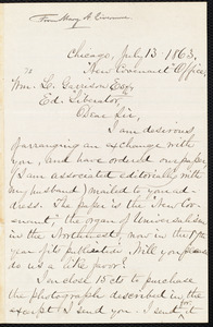 Letter from Mary Ashton Livermore, Chicago, [Ill.], to William Lloyd Garrison, July 13 1863