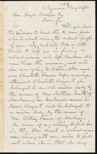 Letter from F.H. William, Syracuse, N.Y., to William Lloyd Garrison, Aug[ust] 25 / [18]63