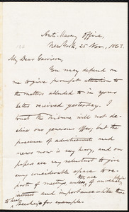 Letter from Oliver Johnson, New York, [N.Y.], to William Lloyd Garrison, 25 Nov[ember], 1863