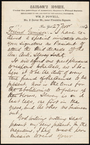 Letter from William P. Powell, New York, N.Y., to William Lloyd Garrison, 27 Nov[embe]r 1863