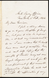 Letter from Oliver Johnson, New York, [N.Y.], to William Lloyd Garrison, 15 Feb[ruary], 1864