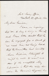 Letter from Oliver Johnson, New York, [N.Y.], to William Lloyd Garrison, 22 April, 1864