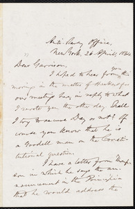 Letter from Oliver Johnson, New York, [N.Y.], to William Lloyd Garrison, 26 April, 1864