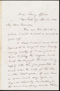 Letter from Oliver Johnson, New York, [N.Y.], to William Lloyd Garrison, 27 April, 1864