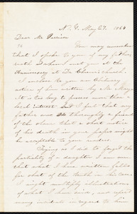 Letter from Mrs J. P. Mann, [New York], N.Y., to William Lloyd Garrison, May 27. 1864