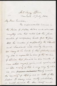 Letter from Oliver Johnson, New York, [N.Y.], to William Lloyd Garrison, 18 July, 1864