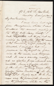 Letter from Oliver Johnson, New York, [N.Y.], to William Lloyd Garrison, Nov[ember] 13. [1864]