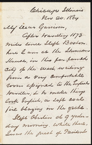 Letter from George Thompson, Chicago, Illinois, to William Lloyd Garrison, Nov[ember] 20. 1864