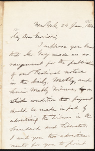Letter from Oliver Johnson, New York, [N.Y.], to William Lloyd Garrison, 24 Jan[uary], 1865