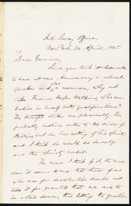Letter from Oliver Johnson, New York, [N.Y.], to William Lloyd Garrison, 24 April, 1865