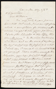 Letter from Henry Clarke Wright, Gloucester, [Mass.], to William Lloyd Garrison, May. 2 / [18]65