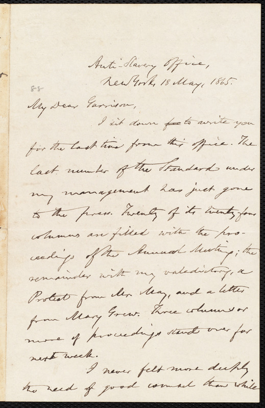 Letter from Oliver Johnson, New York, [N.Y.], to William Lloyd Garrison ...