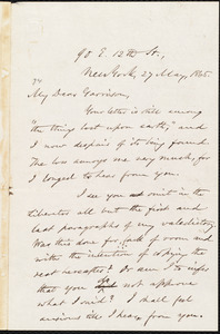Letter from Oliver Johnson, New York, [N.Y.], to William Lloyd Garrison, 27 May, 1865