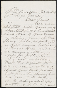 Letter from William Whipper, Philadelphia, [Pa.], to William Lloyd Garrison, Feb[ruary] 16, 1866