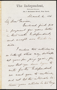 Letter from Oliver Johnson, New York, [N.Y.], to William Lloyd Garrison, March 6, 1866